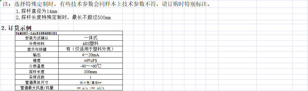 YGM307风量变送器